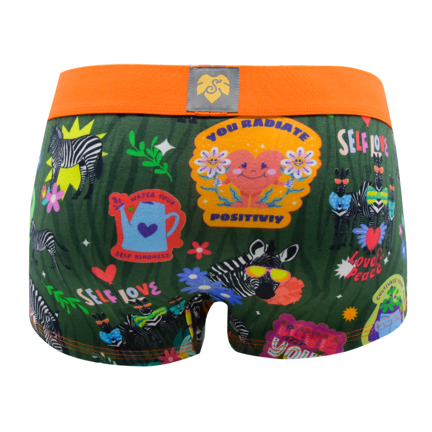 Panty Good Vibes green forest - Zebras, Blumen und Sticker