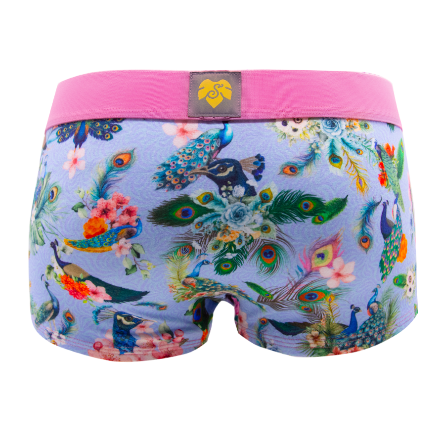 Panty Majestaet lavender blue - Pfauen, Blume in lavendel