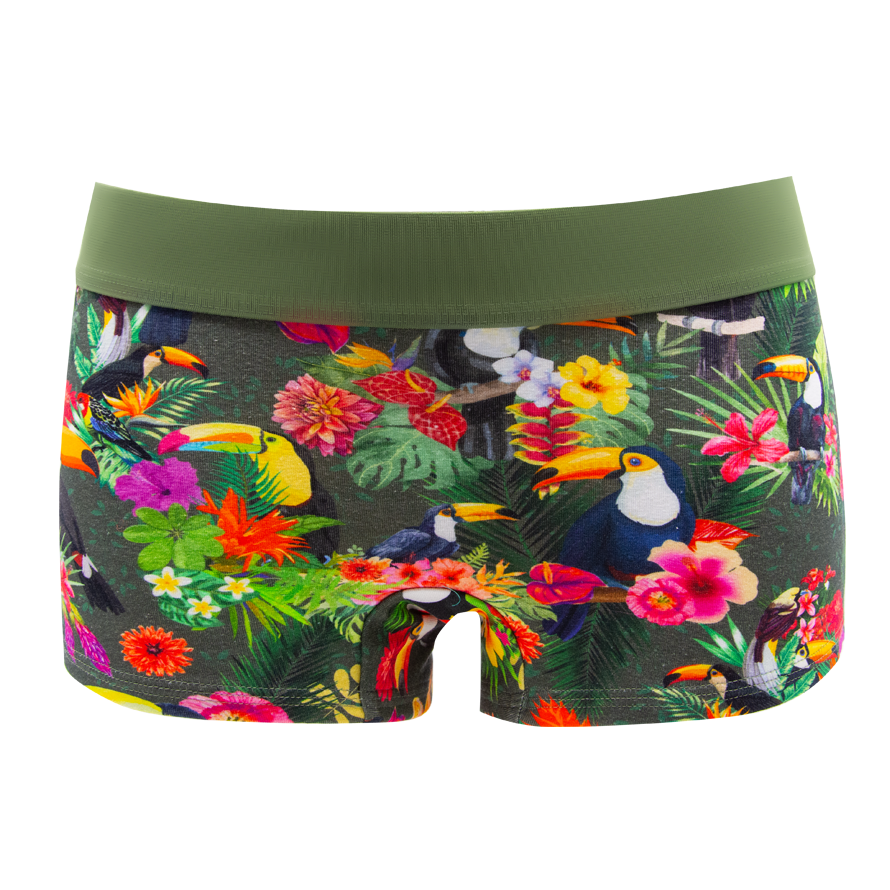 Panty Tucan Love oliv - Tucan im Dschungel