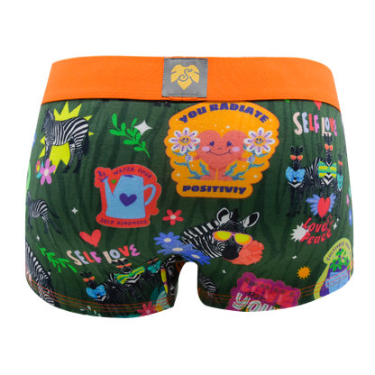 Panty Good Vibes green forest - Zebras, Blumen und Sticker