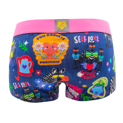 Panty Good Vibes midnight blue - Zebras, Blumen und Sticker
