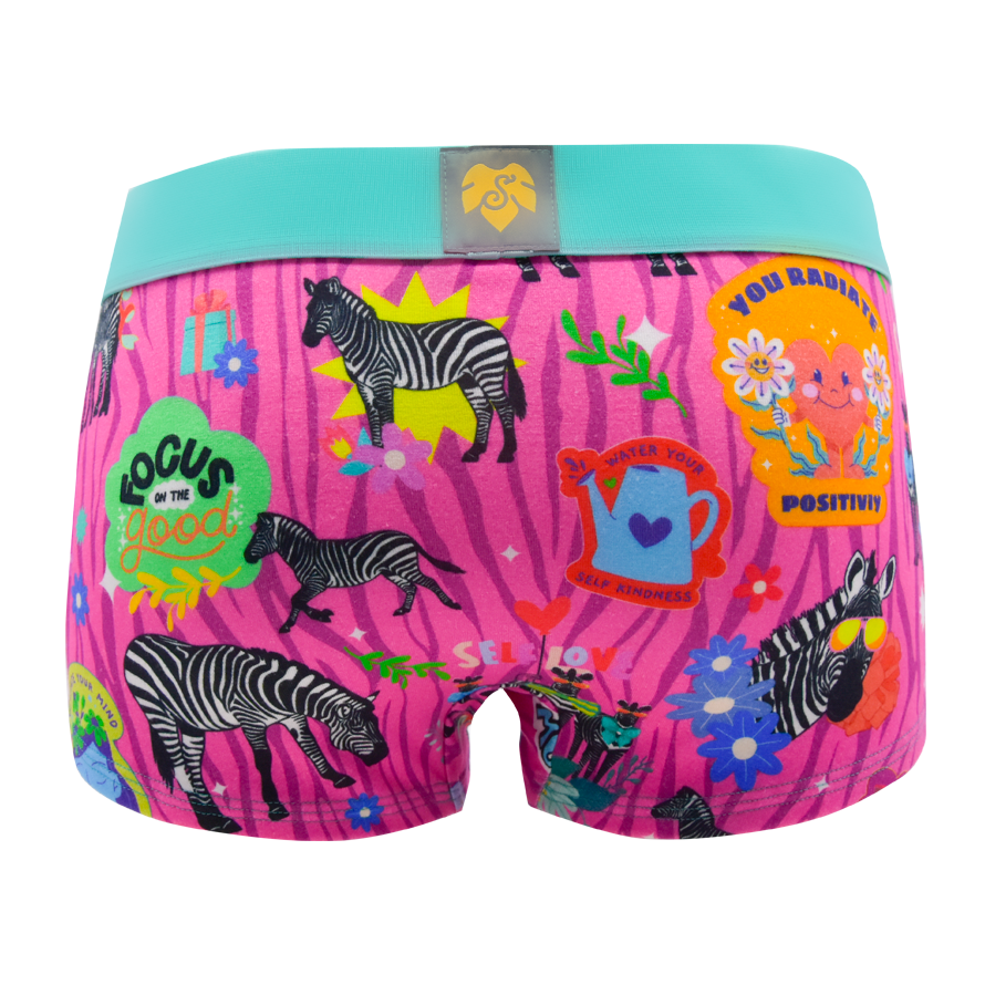Panty Good Vibes pink — Zebras, Blumen und Good Vibes