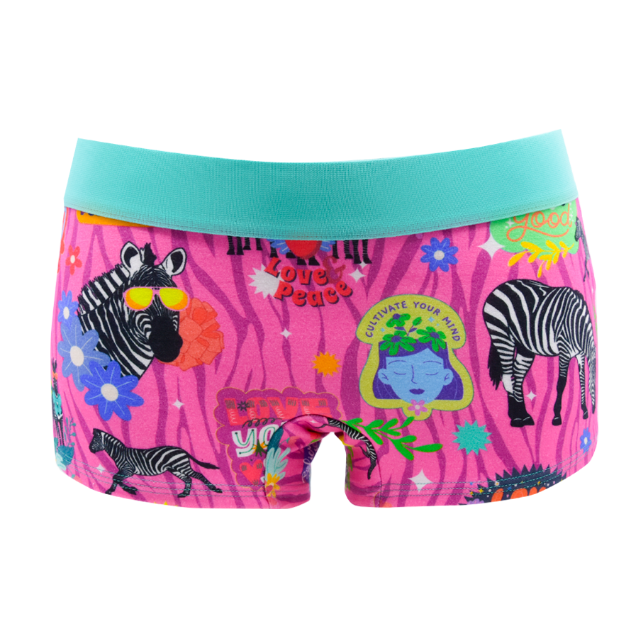 Panty Good Vibes pink — Zebras, Blumen und Good Vibes