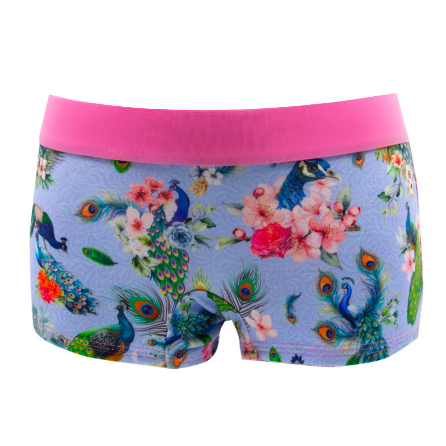 Panty Majestaet lavender blue - Pfauen, Blume in lavendel