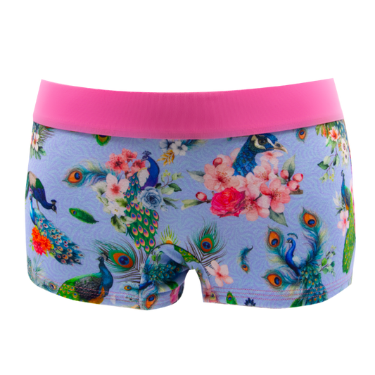 Panty Majestaet lavender blue - Pfauen, Blume in lavendel