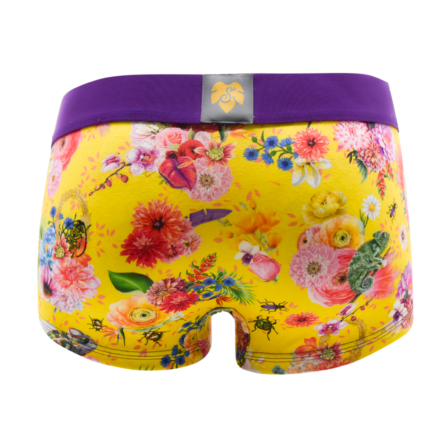 Schockhöschen Panty Karma Chameleon Gelb, Rückansicht, faire Produktion in Deutschland